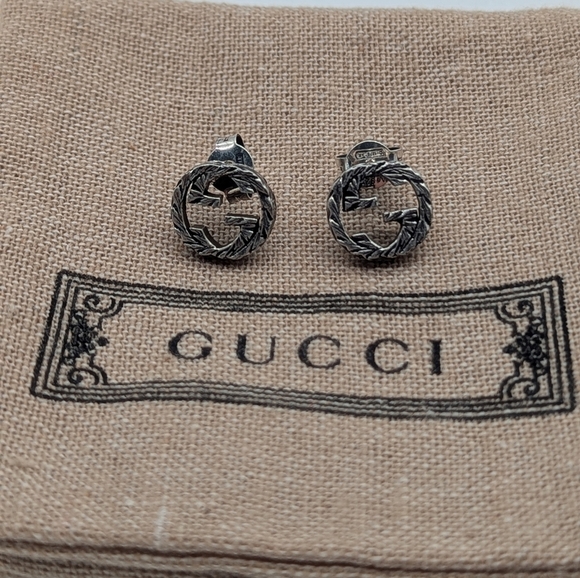 Gucci Sterling Silver GG Wreath Stud Earrings - Picture 1 of 7